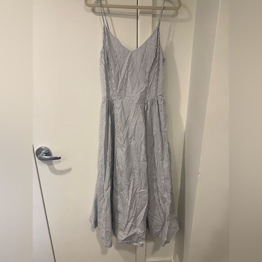 Aritzia Technique Poplin Dress V-neck cotton poplin maxi dress - size 10 - Picture 4 of 5